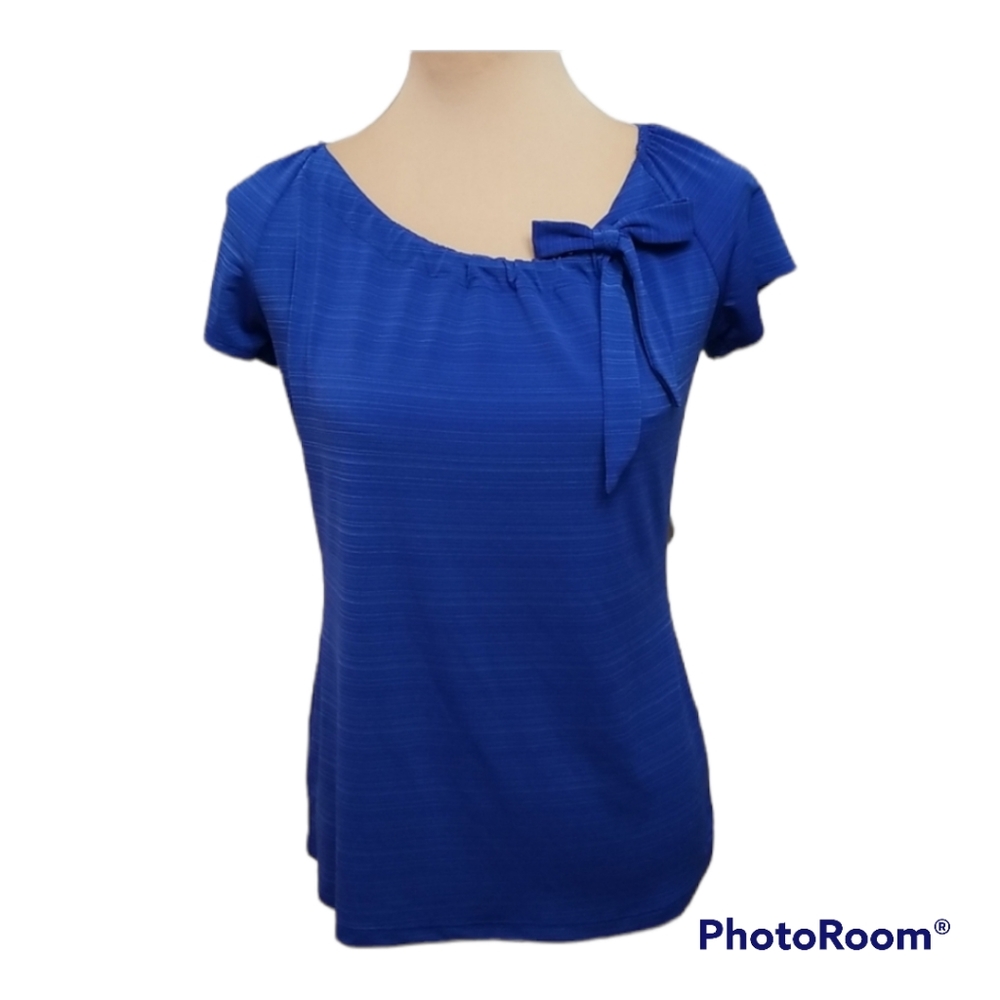 Liz McCoy blue top, small